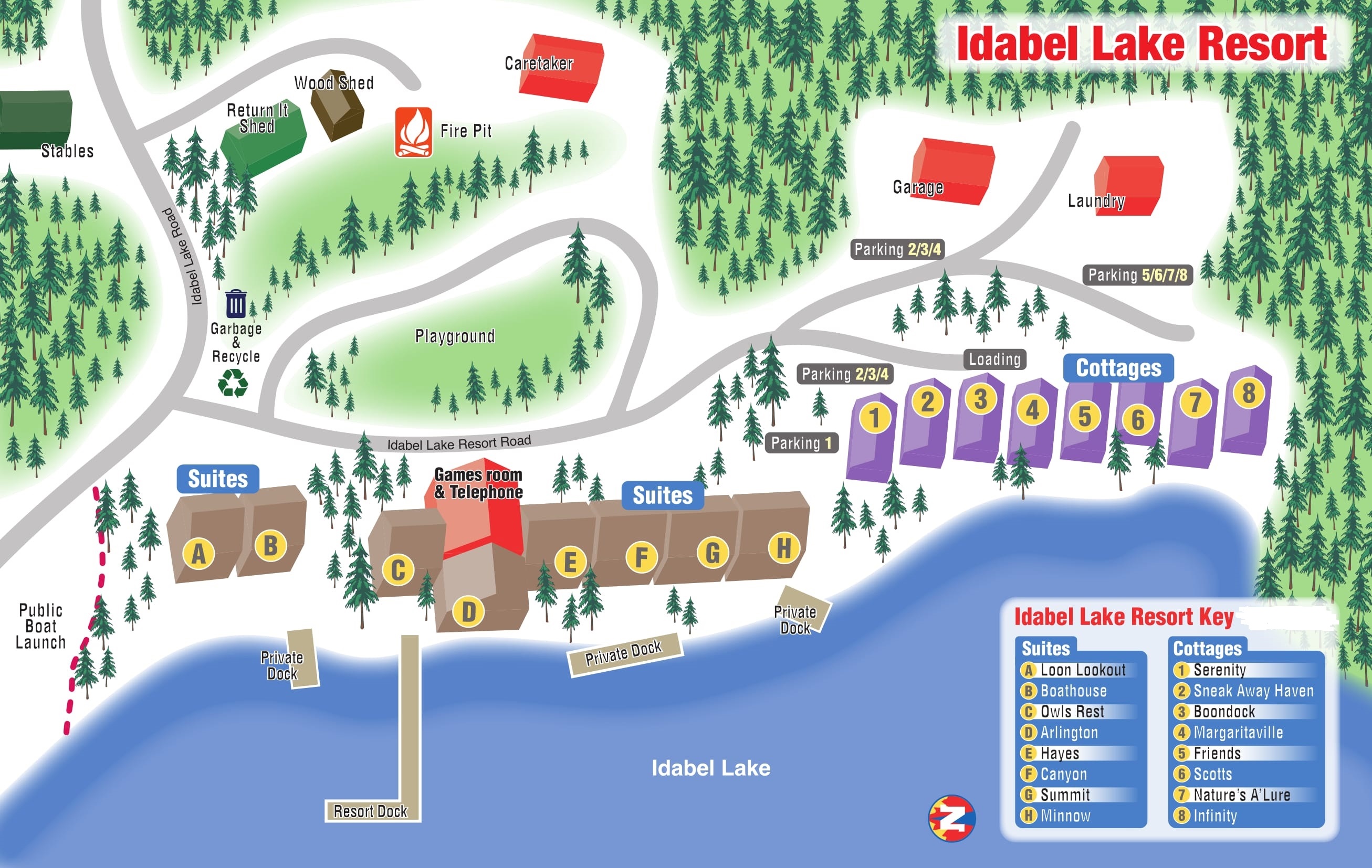 Idabel Lakre Resort Map